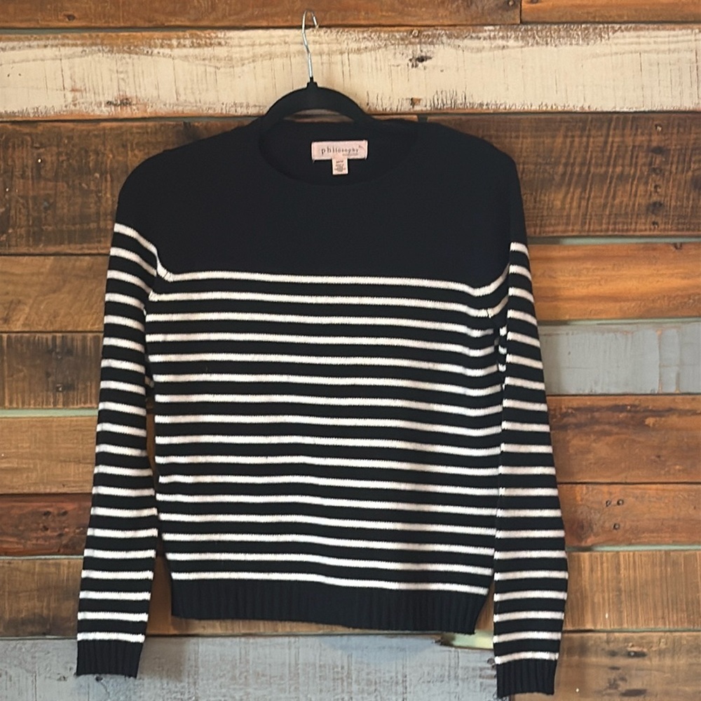 NWOT Philosophy Crew Neck Stripe Sweater